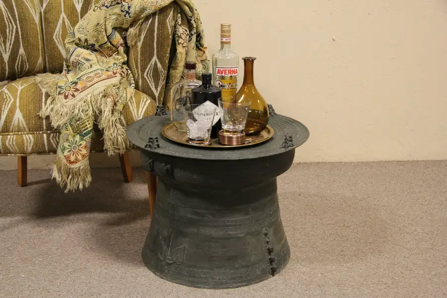Photo of Bronze Thailand Ceremonial Frog Drum or Chairside Table