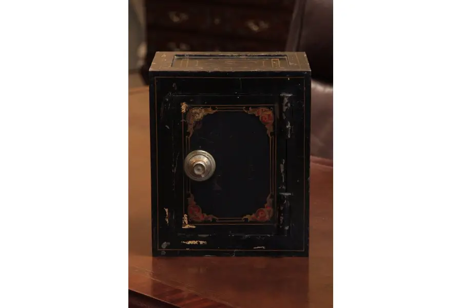 Photo of Victorian Miniature Jewelry Safe 1880 Original Paint