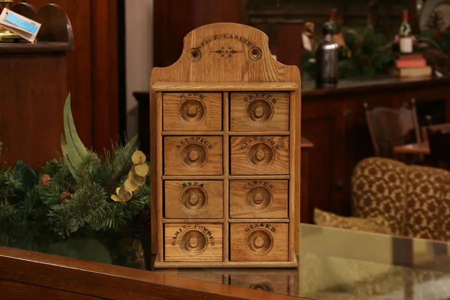 Photo of Victorian Oak Antique Spice Cabinet