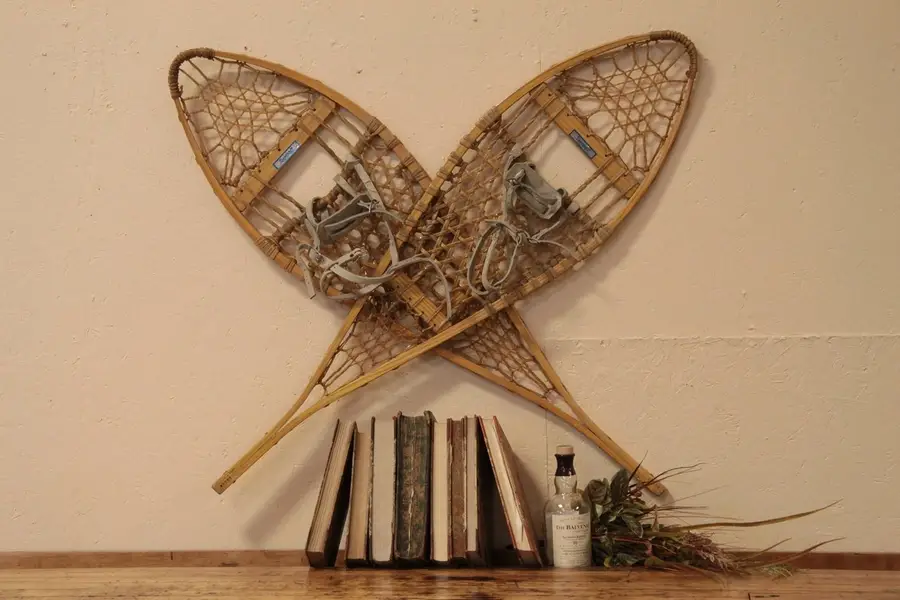 Photo of Pair Snocraft Snow Shoes, Leather Bindings