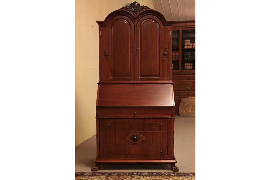 Photo of Secretary Desk & Bookcase, Paw Feet
