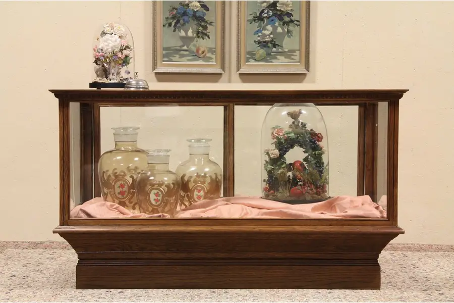 Photo of Oak 1900 Antique Store Display Showcase