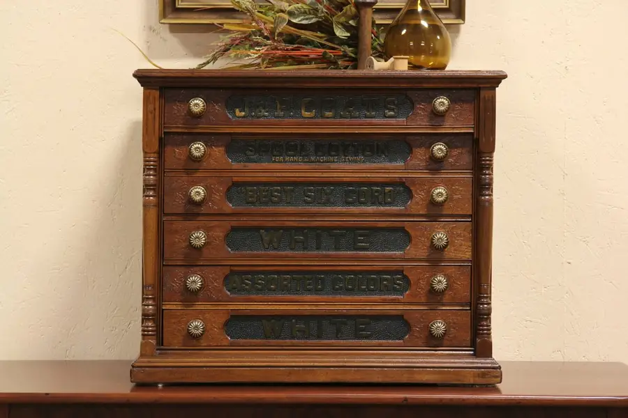 Photo of Coats 6 Drawer 1890 Spool Cabinet, Jewel Chest