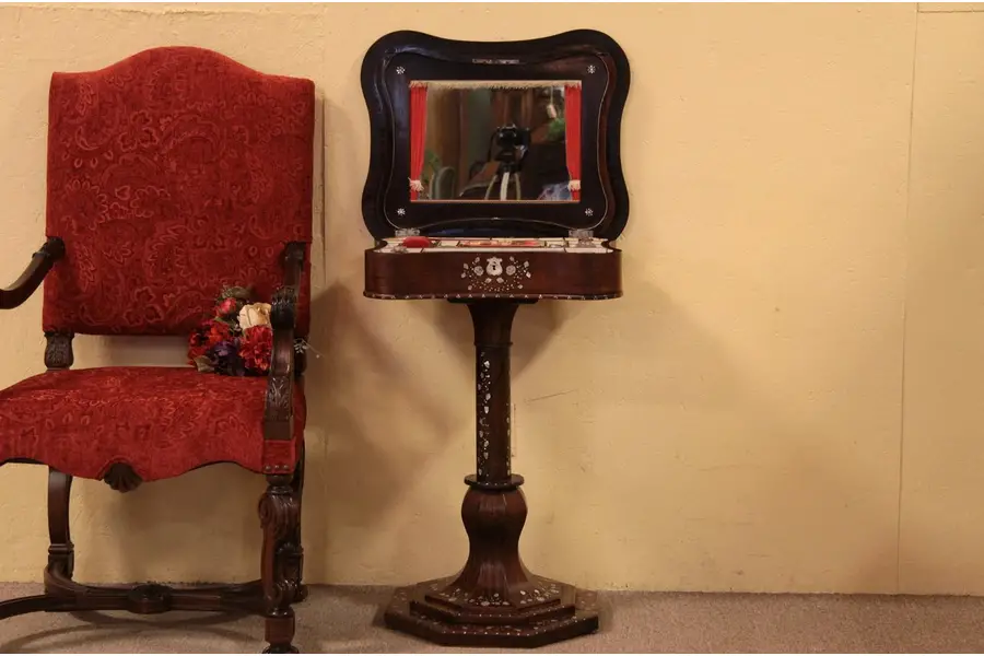 Photo of Rosewood & Pearl Dressing Table & Sewing Stand