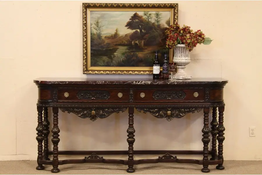 Photo of Renaissance Sideboard Credenza, Red Marble Top