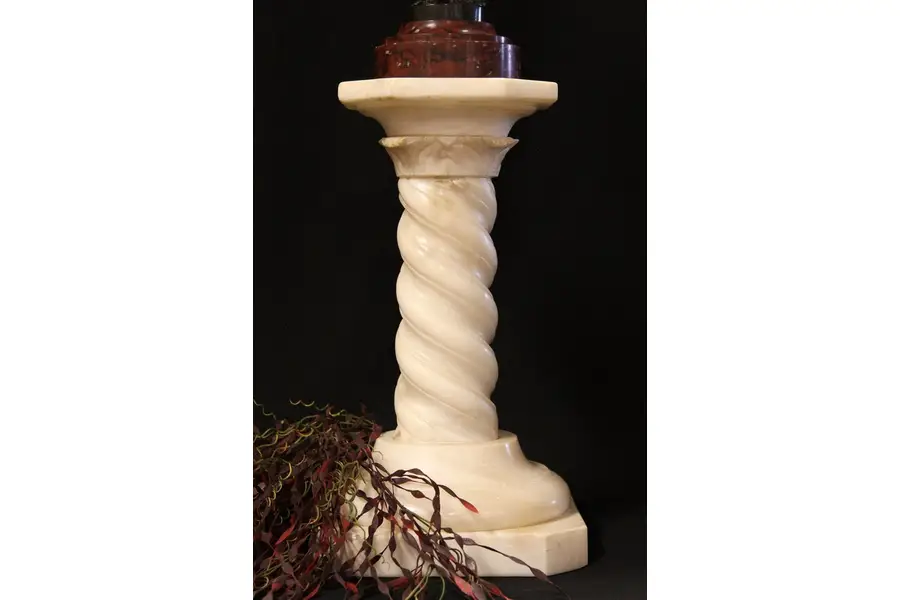 Photo of Victorian Carved Spiral Marble Column Pedestal