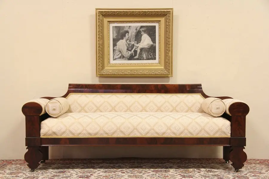 Photo of American Empire 1820 Antique Flame Mahogany Sofa