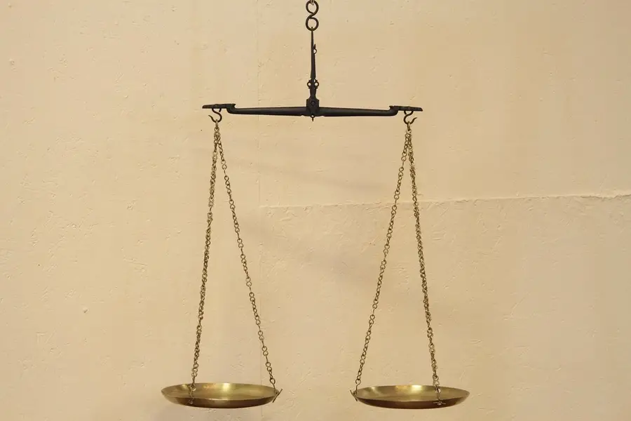 Photo of Brass & Iron Antique Hanging Scale