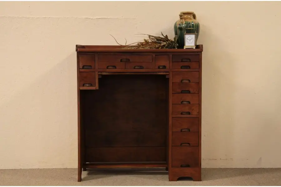 Photo of Watch Maker Antique 1915 Workbench, 15 Drawers