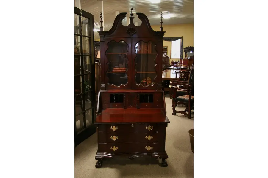 Photo of Georgian Chippendale Secretary Desk, Bookcase Top