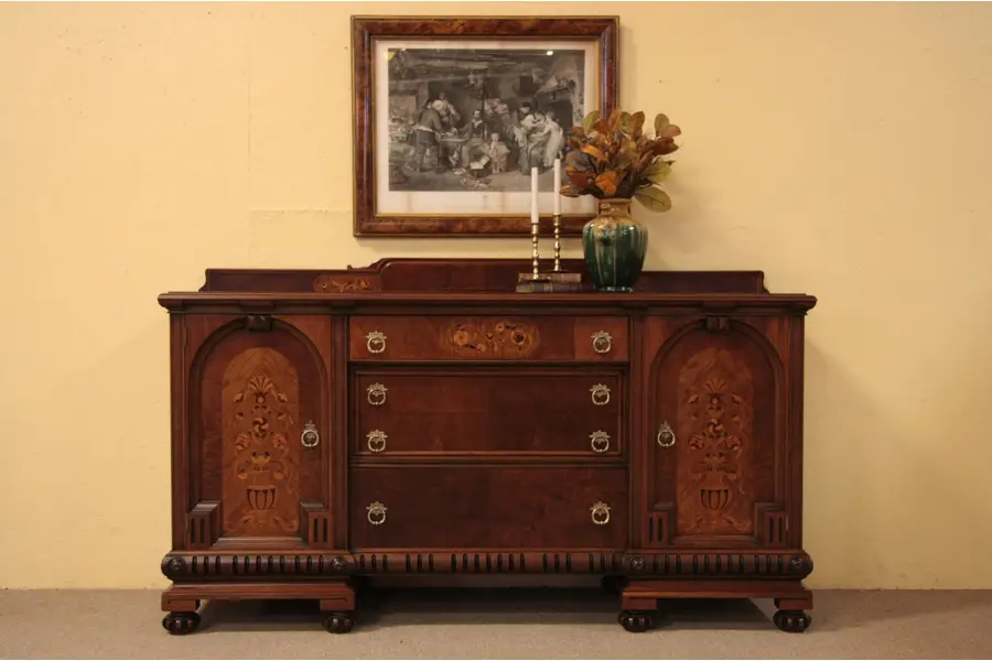 Photo of Antique Marquetry Sideboard, Server or Buffet