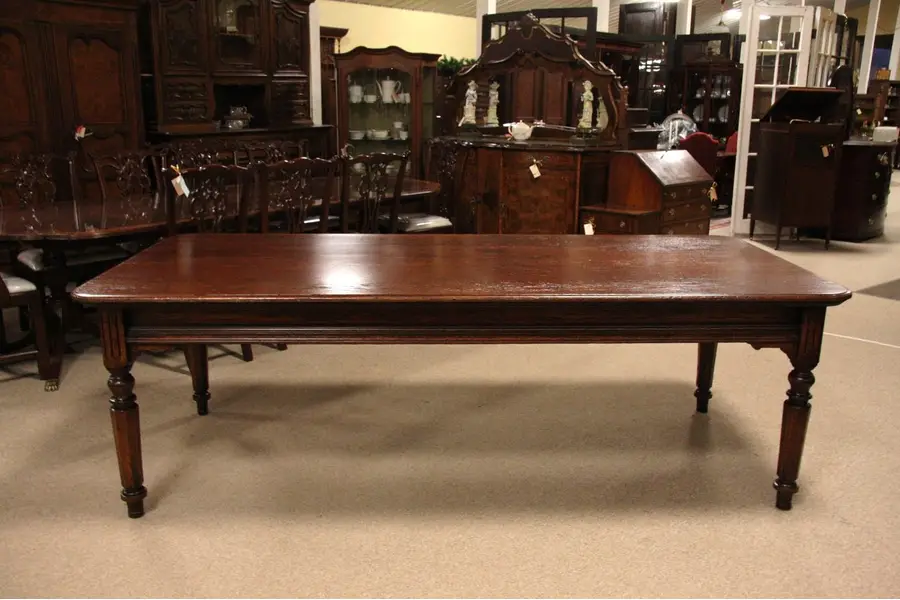 Photo of Victorian 1890 Country Oak 8' Harvest Table