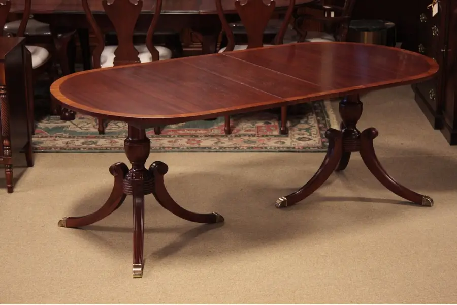 Photo of Oval 6'7" Banded Mahogany Dining Table