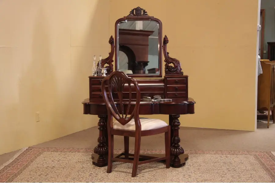 Photo of Victorian Antique Dressing Table Desk or Vanity