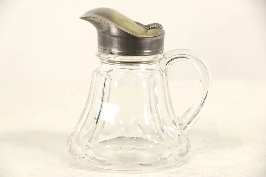 Photo of Victorian 1890's Antique Blown Pattern Glass Syrup Pitcher