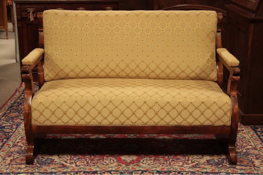Photo of Biedermeier / Empire 1835 Settee or Sofa with Inlay