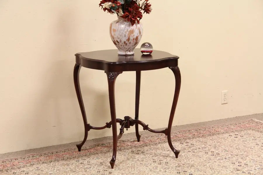 Photo of Art Nouveau Mahogany Center or Lamp Table