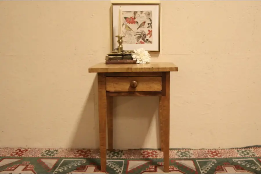 Photo of Hand Crafted Curly Birdseye Maple Chairside Table