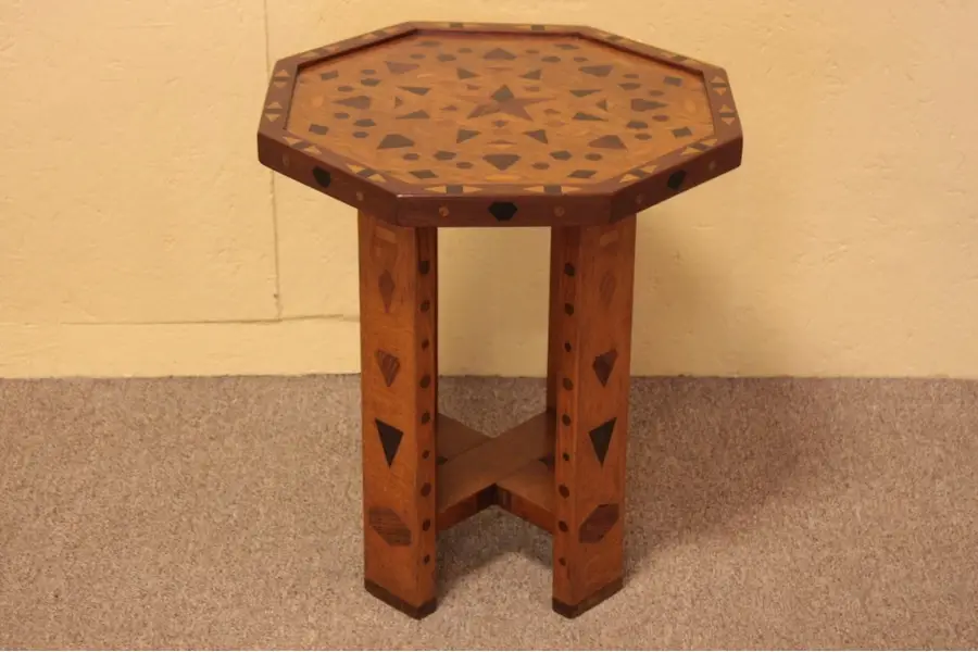 Photo of Arts & Crafts Inlaid Chairside Table or Pedestal