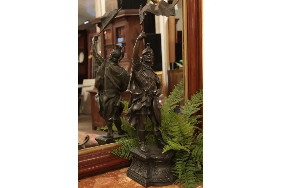 Photo of Victorian 1895 Sculpture of Knight in Armor