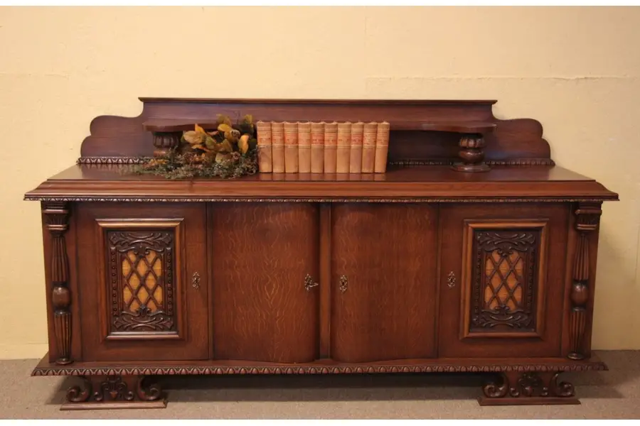 Photo of Carved Oak Credenza or Sideboard
