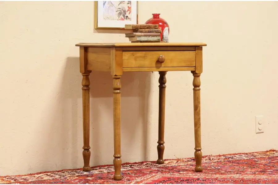 Photo of Country 1890 Antique Lamp or Bedside Table or Nightstand