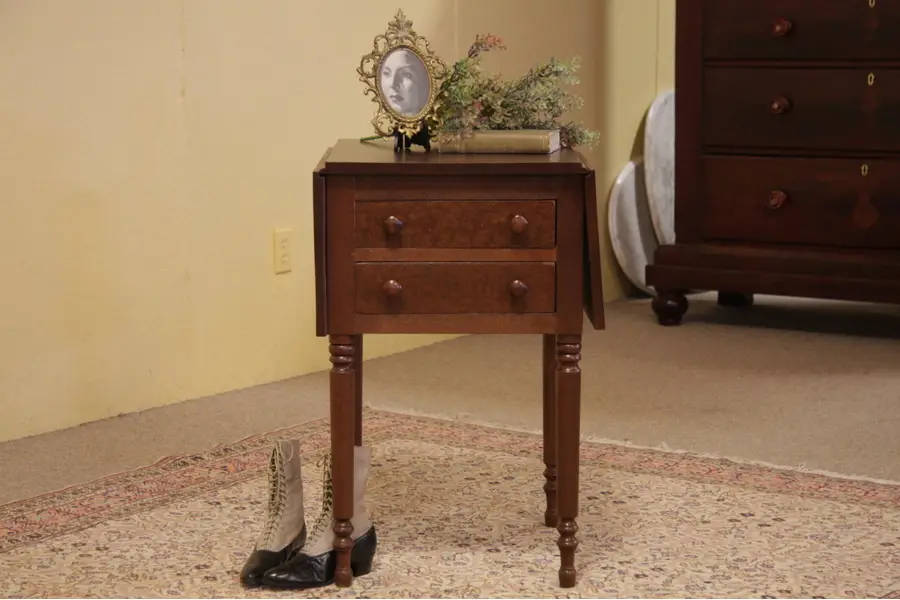 Photo of Walnut Pembroke Dropleaf Lamp or End Table