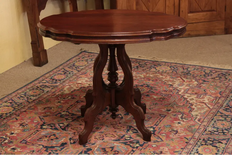Photo of Victorian Antique Turtletop Parlor or Lamp Table