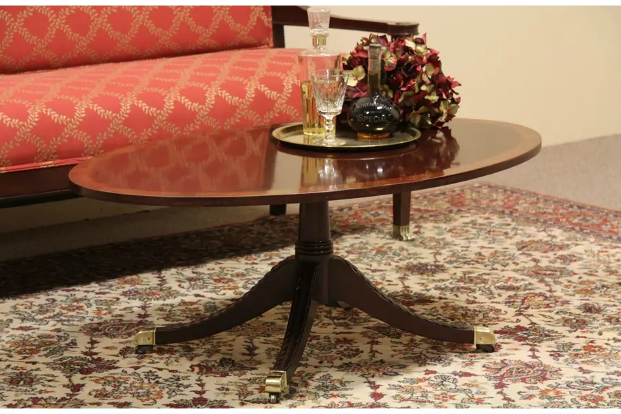 Photo of Kindel Oval Mahogany Coffee Table