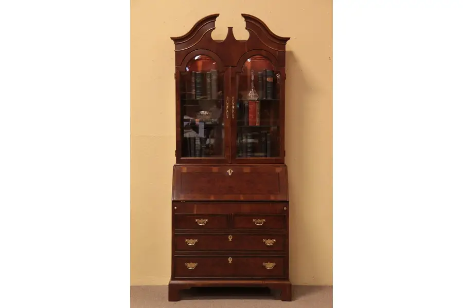 Photo of Henredon Secretary Desk, Bookcase or Curio Top
