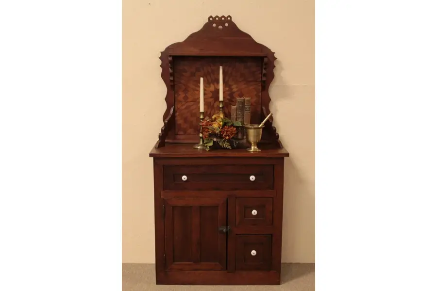 Photo of Country Folk Art Cabinet or Sink Vanity, Inlay