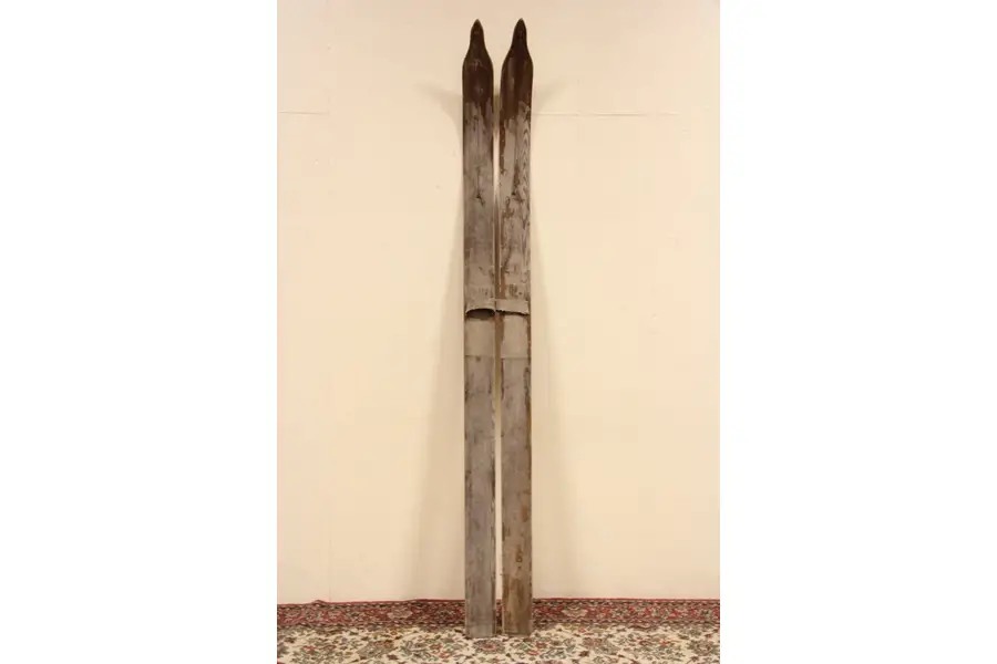 Photo of Pair of Oak 1930 Vintage Marsh Skis