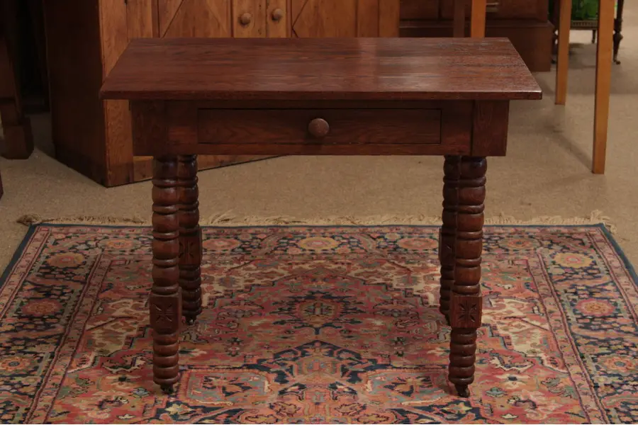 Photo of Victorian Eastlake One Drawer Table