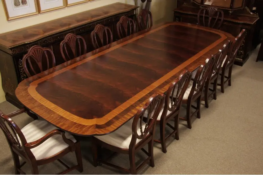 Photo of Georgian Mahogany Dining Set, 12 Chairs, 11' Table