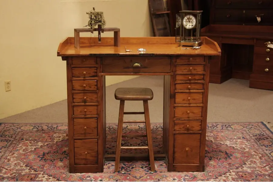 Photo of Country Victorian Pine Watchmaker's Workbench/Desk