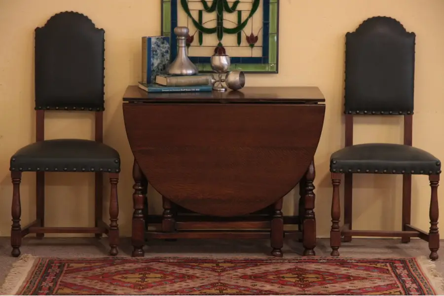 Photo of Oval Gateleg Dropleaf Oak Breakfast or Sofa Table