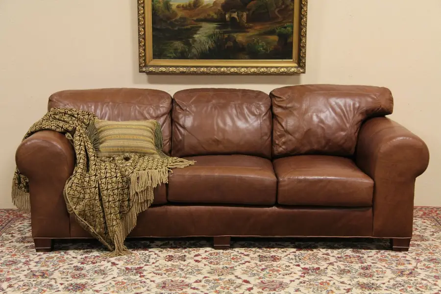 Photo of Whittemore Sherrill Saddle Leather Sofa
