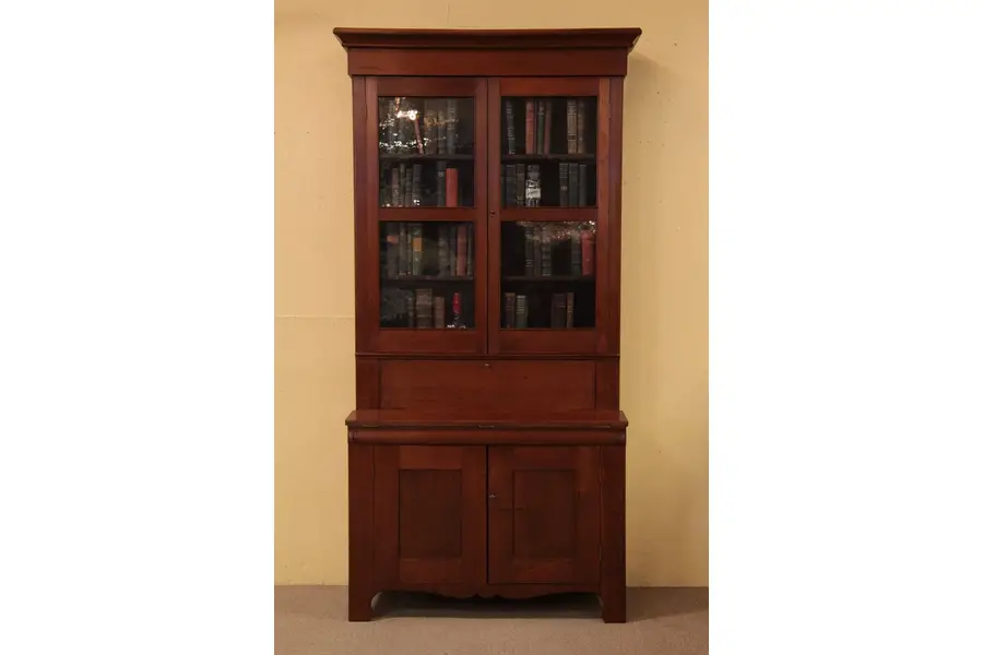 Photo of Empire Country Walnut Secretary Desk, Bookcase