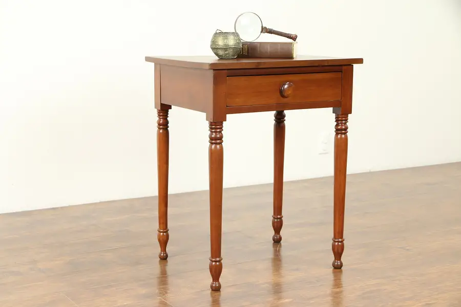 Photo of Cherry Antique 1820 Sheraton Nightstand or Lamp Table, Ohio