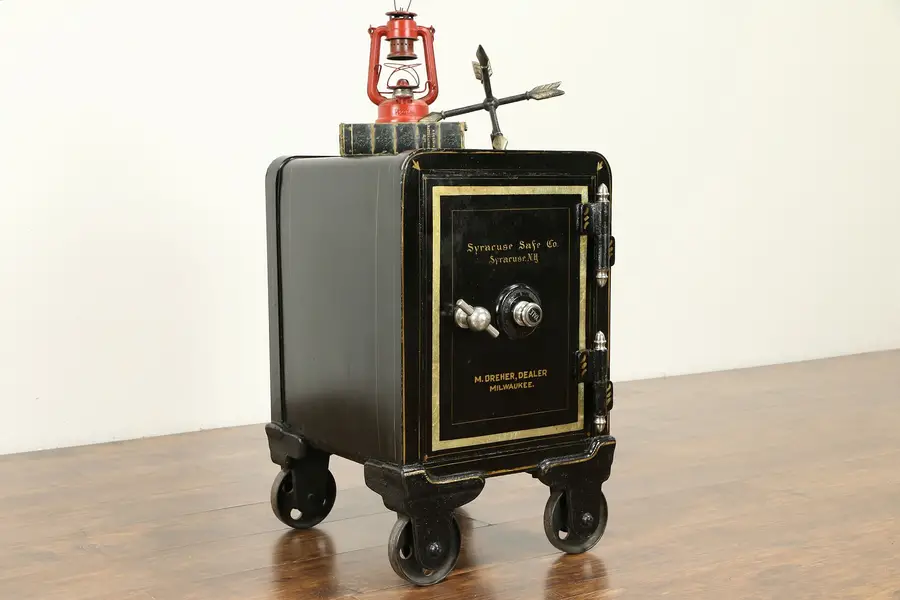 Photo of Victorian Iron Antique Safe, Yale Combination Lock, Syracuse of NY