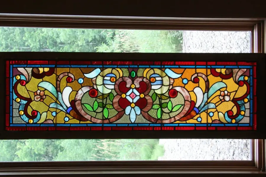 Window Jewels Stained Glass Antique Leaded Window, Jewels