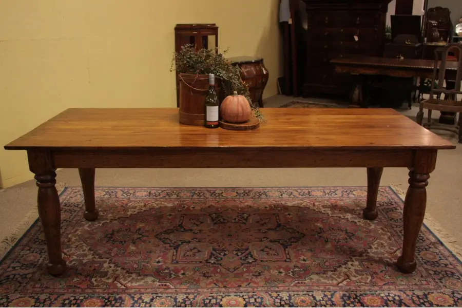 Photo of Country Pine Farmhouse Harvest Dining Table