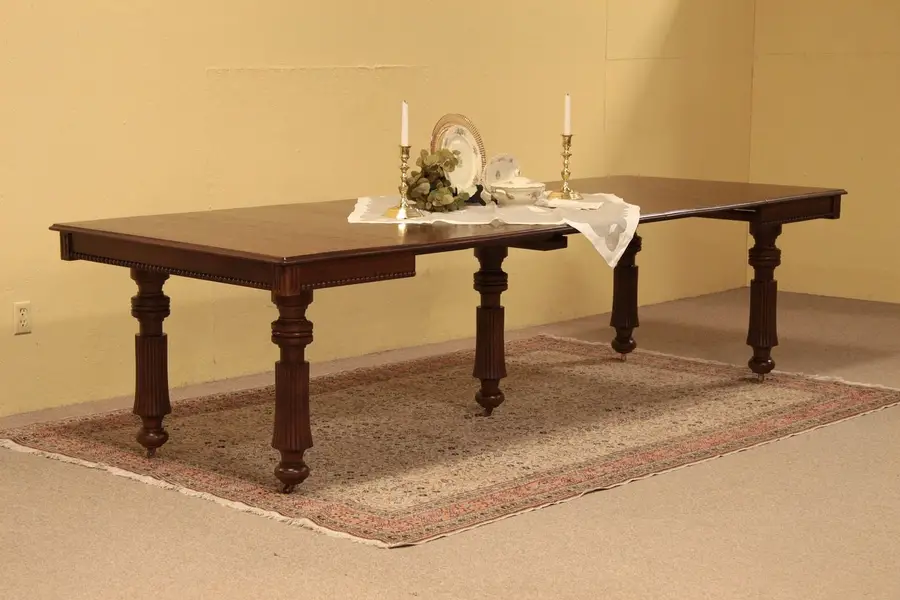 Photo of Victorian Oak Antique 9' 8" Dining Table