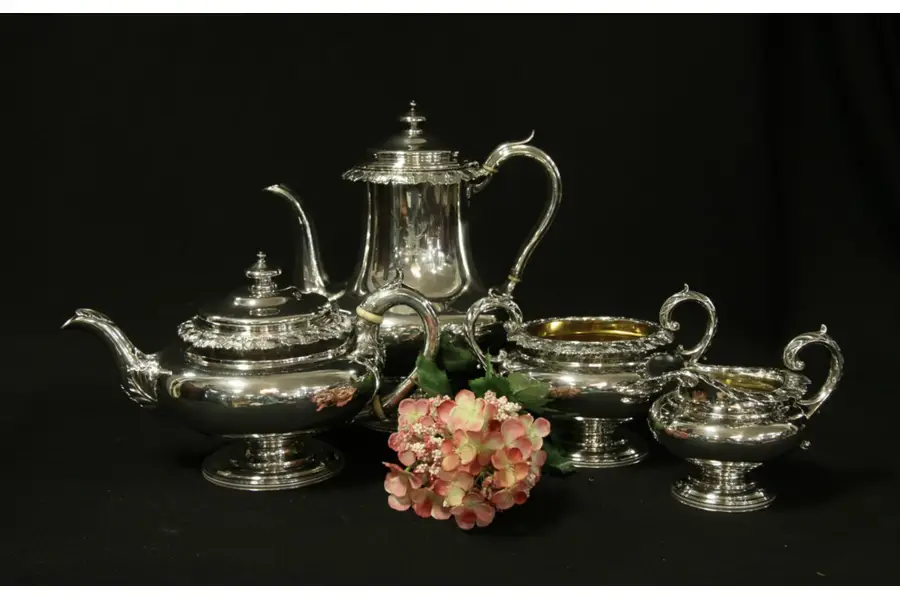 Photo of Sterling Silver Antique 4 Pc Coffee & Tea Service