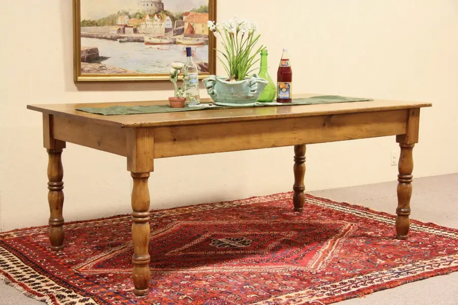 Photo of Farmhouse 1900 Antique Country Harvest Dining Table