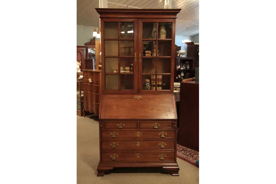 Photo of Century Oak Secretary Desk, Bookcase Top