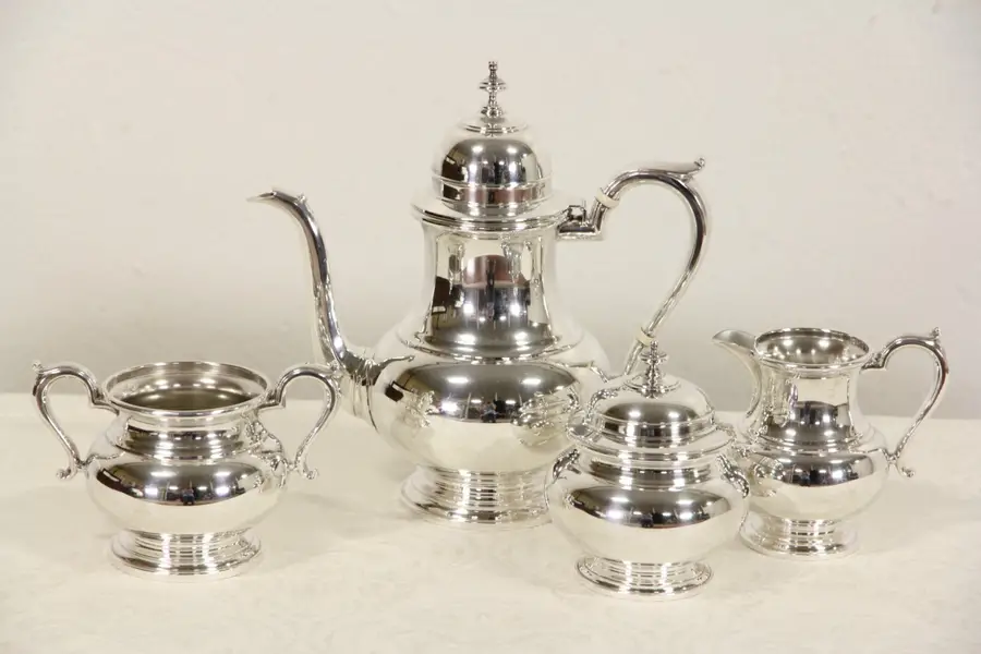 Photo of Watson Exemplar Signed Sterling Silver Tea or Coffee Set, No Mono