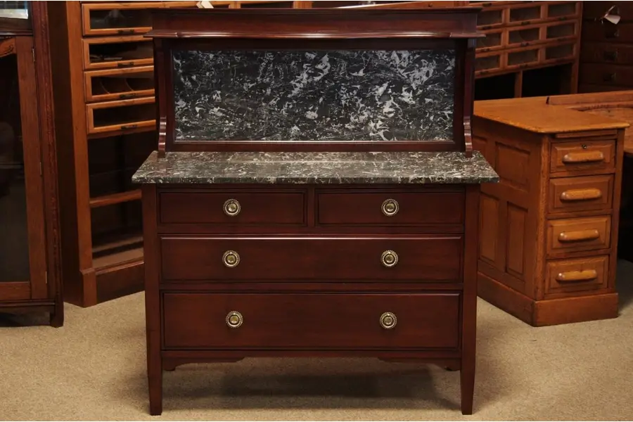 Photo of Black Marble Top Bar, Server or Sink Vanity