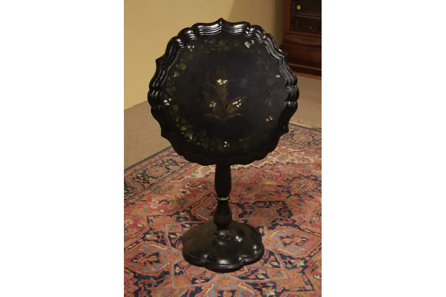 Photo of Victorian Papier Mache & Pearl Tilt Tea Table