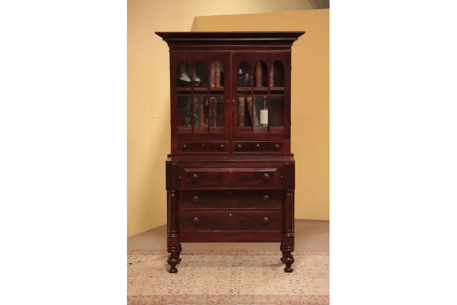 Photo of Empire Antique 1835 Secretary Desk, Bookcase Top